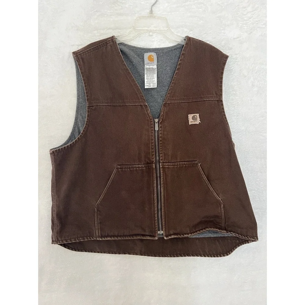 Carhartt | Jackets & Coats | Carhartt Brown Duck Vest 2xl Sherpa